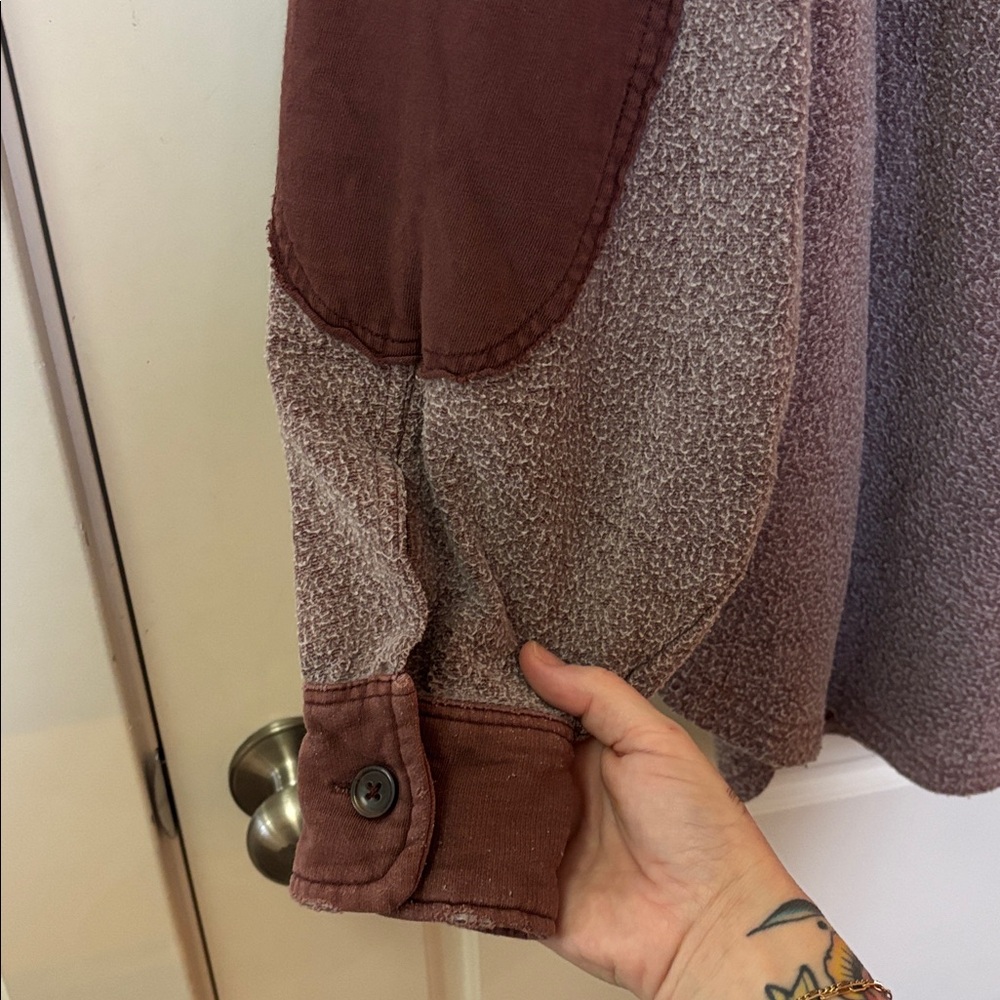 Free People Ruby Jacket Shacket Brown/Burgundy Ra… - image 10
